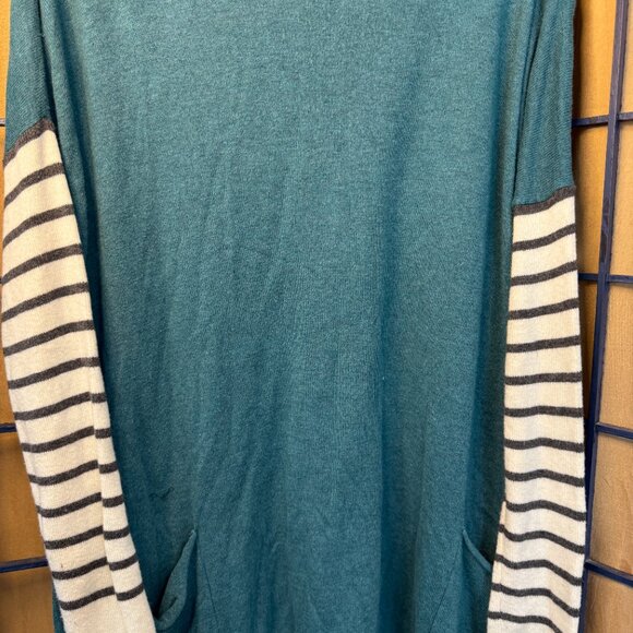 Matilda Jane Striped Sleeve Teal Knit Sweater – Size XL - Picture 8 of 8